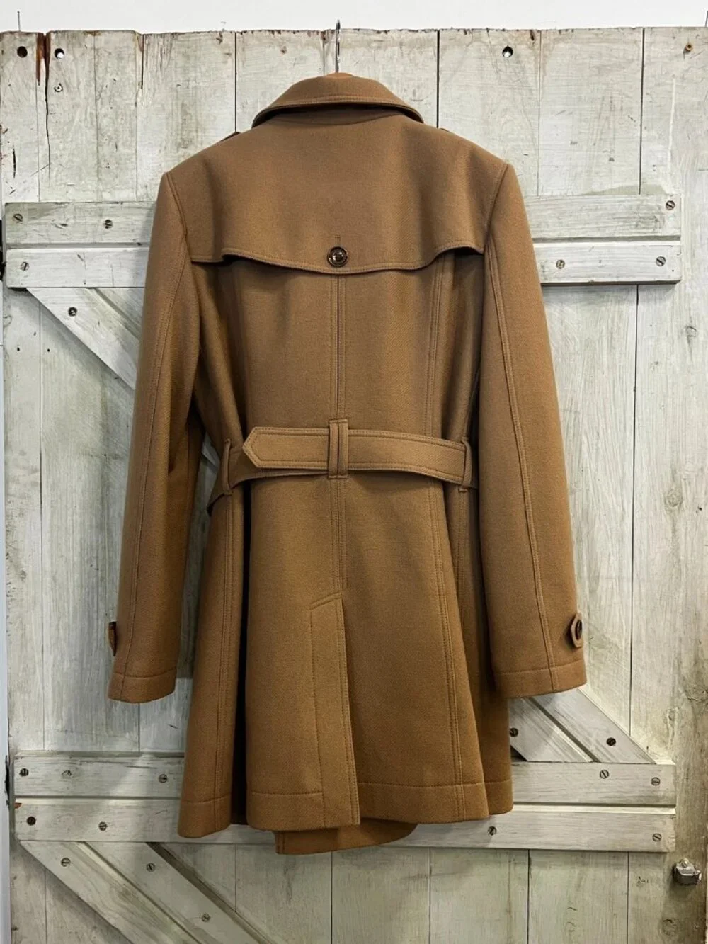 Burberry Beige Wool Dayesmoore Trench Coat Size 14 - Picture 2 of 4
